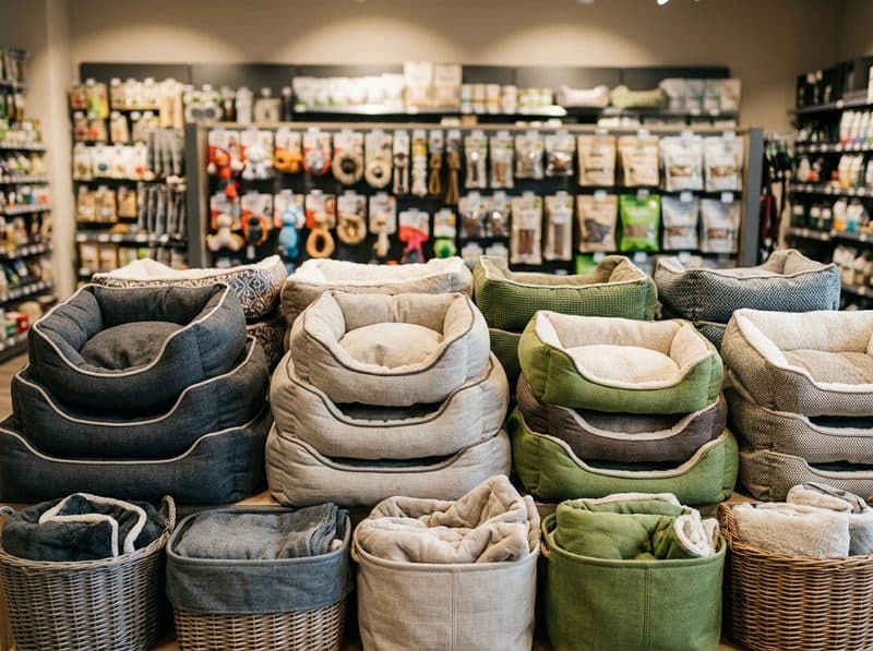 Camas y cestas para perro y gato en la tienda de Mugardos
